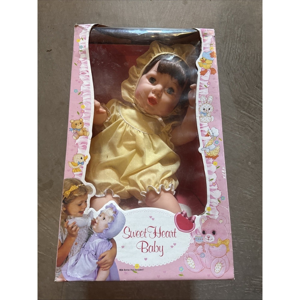 Blue Box Yellow Sweet Heart Baby Doll NRFB Vtg 1970s Toy Early! 22"! Amazing!